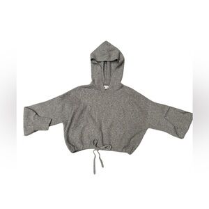 American Eagle Outfitters Gray Cropped Hooded Sweater
